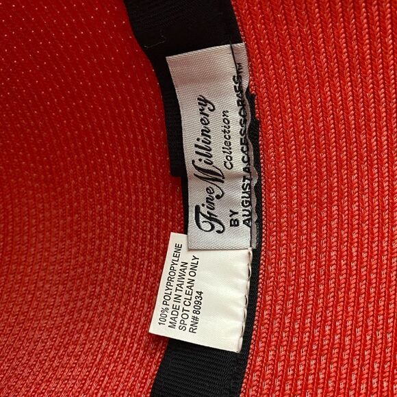 Vintage Red Fancy Small Brim Hat by Fine Millinery Collection - Picture 8 of 8